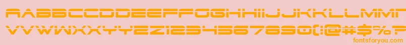 dodger3 1laser-Schriftart – Orangefarbene Schriften auf rosa Hintergrund