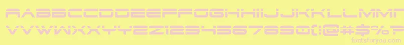 dodger3 1laser-Schriftart – Rosa Schriften auf gelbem Hintergrund