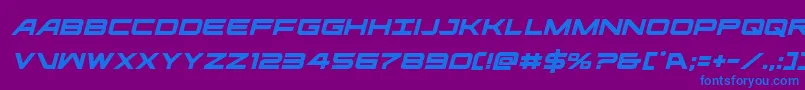 Ghostclanital Font – Blue Fonts on Purple Background