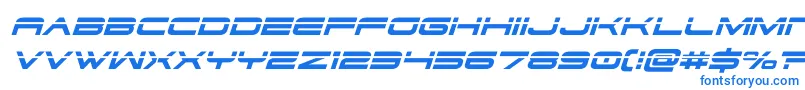 フォントdodger3 1laserital – 白い背景に青い文字