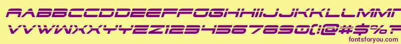 dodger3 1laserital Font – Purple Fonts on Yellow Background