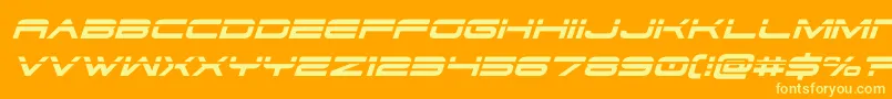 フォントdodger3 1laserital – オレンジの背景に黄色の文字