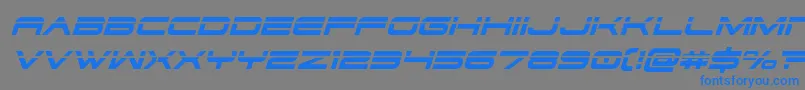 フォントdodger3 1laserital – 灰色の背景に青い文字