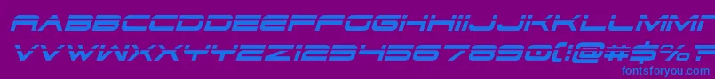 フォントdodger3 1laserital – 紫色の背景に青い文字