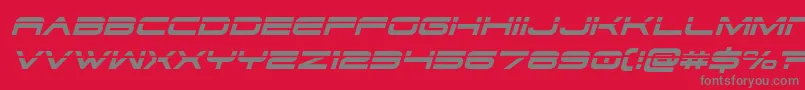 フォントdodger3 1laserital – 赤い背景に灰色の文字