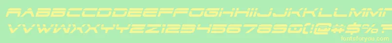 dodger3 1laserital Font – Yellow Fonts on Green Background