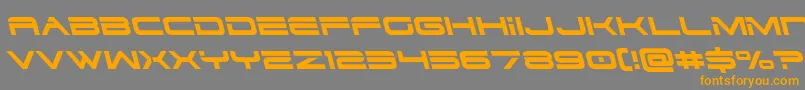 フォントdodger3 1left – オレンジの文字は灰色の背景にあります。