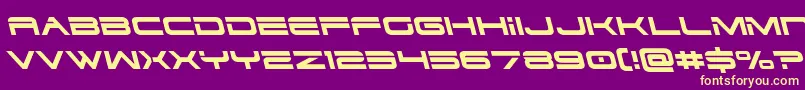 dodger3 1left Font – Yellow Fonts on Purple Background