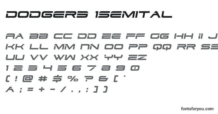Dodger3 1semitalフォント–アルファベット、数字、特殊文字