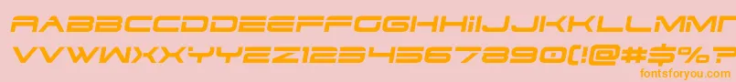 dodger3 1semital-fontti – oranssit fontit vaaleanpunaisella taustalla