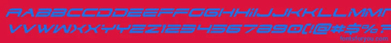dodger3 1superital Font – Blue Fonts on Red Background