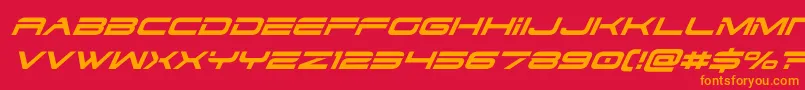 dodger3 1superital Font – Orange Fonts on Red Background