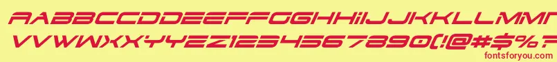 dodger3 1superital-Schriftart – Rote Schriften auf gelbem Hintergrund