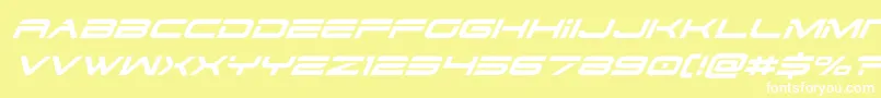 dodger3 1superital-Schriftart – Weiße Schriften auf gelbem Hintergrund