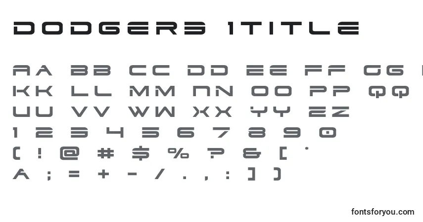 Schriftart Dodger3 1title – Alphabet, Zahlen, spezielle Symbole