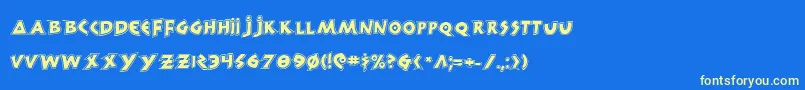 300trojansg Font – Yellow Fonts on Blue Background