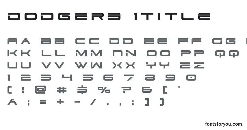 Schriftart Dodger3 1title (125300) – Alphabet, Zahlen, spezielle Symbole
