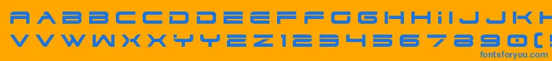 dodger3 1title Font – Blue Fonts on Orange Background