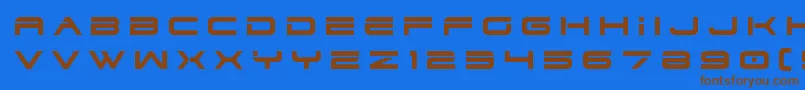 dodger3 1title Font – Brown Fonts on Blue Background
