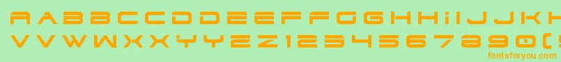 dodger3 1title Font – Orange Fonts on Green Background