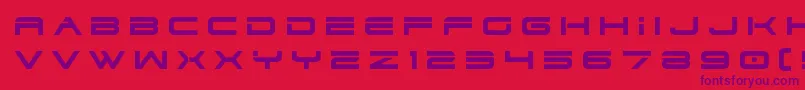 dodger3 1title-Schriftart – Violette Schriften auf rotem Hintergrund