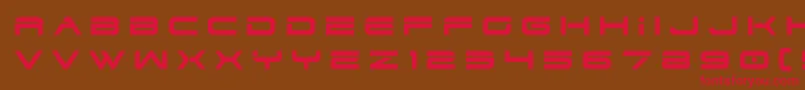 フォントdodger3 1title – 赤い文字が茶色の背景にあります。