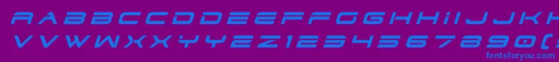 フォントdodger3 1titleital – 紫色の背景に青い文字