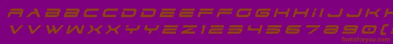 フォントdodger3 1titleital – 紫色の背景に茶色のフォント