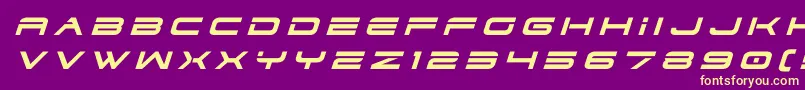 フォントdodger3 1titleital – 紫の背景に黄色のフォント