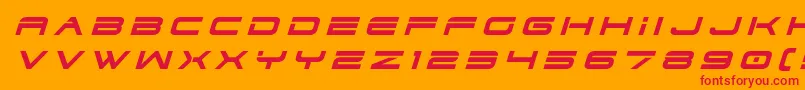 フォントdodger3 1titleital – オレンジの背景に赤い文字