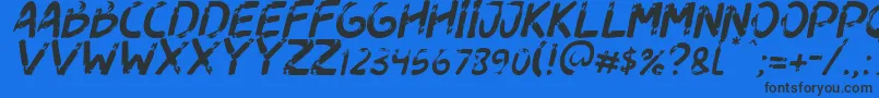 Dogfight Italic Font – Black Fonts on Blue Background