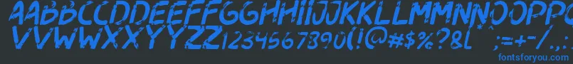 Dogfight Italic Font – Blue Fonts on Black Background