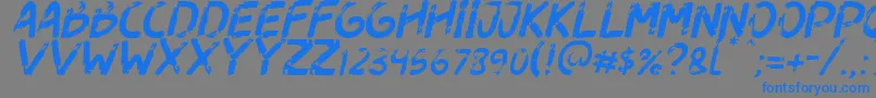 Dogfight Italic Font – Blue Fonts on Gray Background