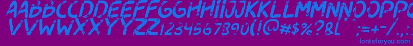 fuente Dogfight Italic – Fuentes Azules Sobre Fondo Morado