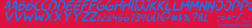 Dogfight Italic Font – Blue Fonts on Red Background