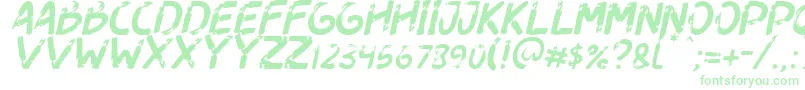 Fonte Dogfight Italic – fontes verdes em um fundo branco