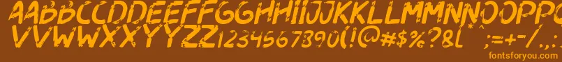 Dogfight Italic Font – Orange Fonts on Brown Background