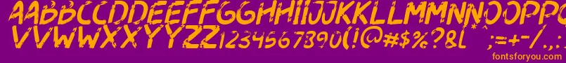 Dogfight Italic Font – Orange Fonts on Purple Background