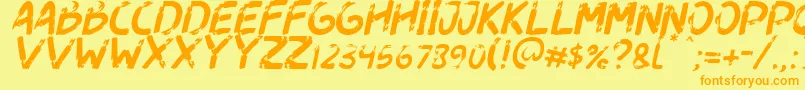 Dogfight Italic Font – Orange Fonts on Yellow Background