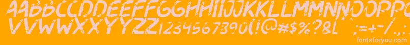 Dogfight Italic Font – Pink Fonts on Orange Background