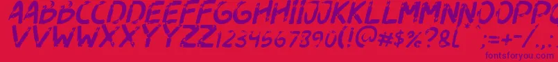 Dogfight Italic Font – Purple Fonts on Red Background