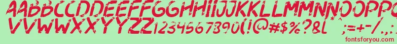 Dogfight Italic Font – Red Fonts on Green Background