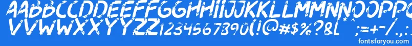 Dogfight Italic Font – White Fonts on Blue Background