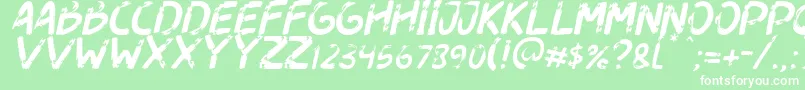 Dogfight Italic Font – White Fonts on Green Background