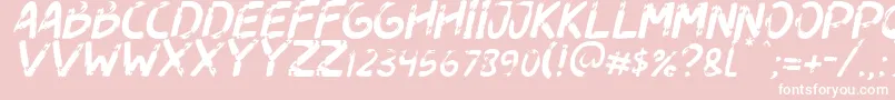 Dogfight Italic-Schriftart – Weiße Schriften auf rosa Hintergrund