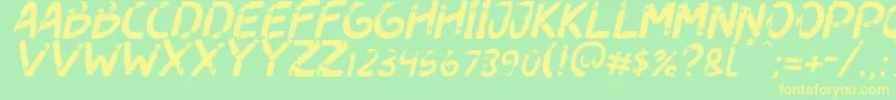 Dogfight Italic Font – Yellow Fonts on Green Background