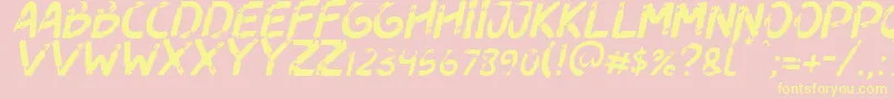 Dogfight Italic Font – Yellow Fonts on Pink Background