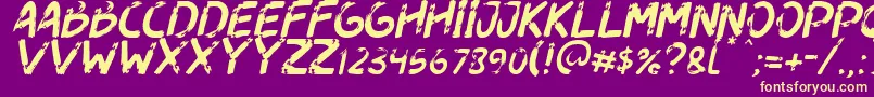 Dogfight Italic Font – Yellow Fonts on Purple Background