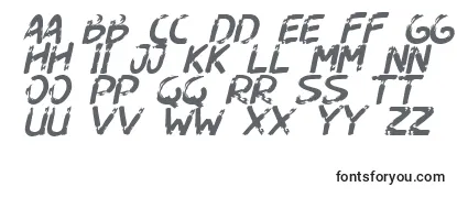 Überblick über die Schriftart Dogfight Italic