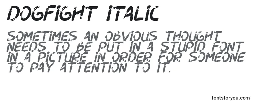 Schriftart Dogfight Italic